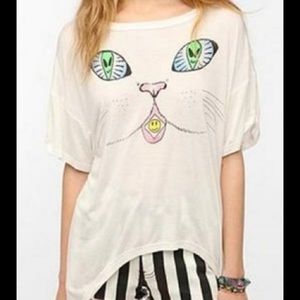 Alien Eyes Acid Cat Tee Shirt 